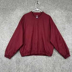 Pro Tour Windbreaker Jacket Men's Size Medium Red V Neck Pullover Golf Cool Play